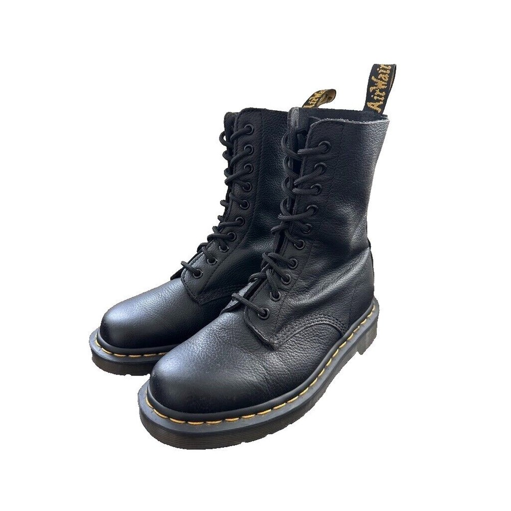Doc Marten Women's 1490 Pebbled Leather Lace Up Mid Calf Boots Black US 7 EU 38